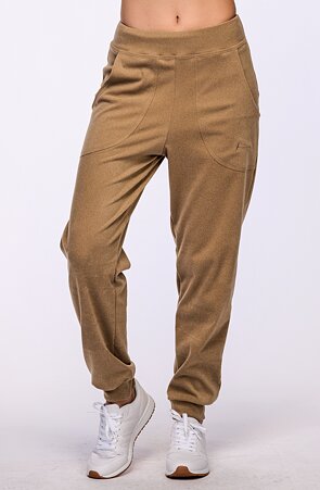 Fleecové velbloudí dámské volnější kalhoty s kapsami 340