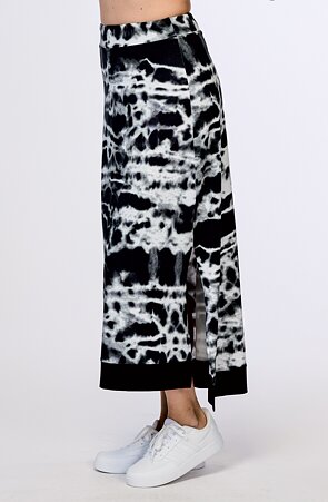 Dlouhá černobílá dámská sukně s rozparkem 125