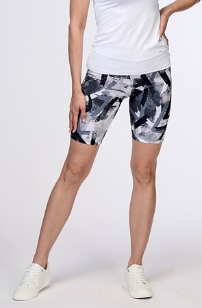 Delší sportovní bíločerné dámské kraťasy 252