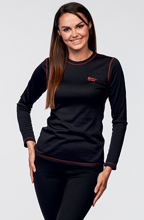Černé dámské termo tričko s dlouhými rukávy 904