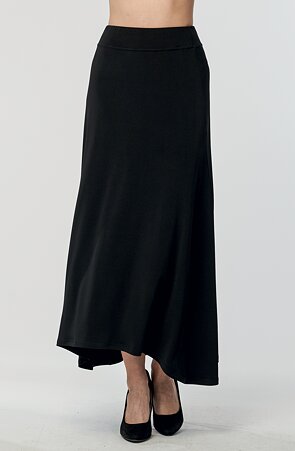 Dlouhá společenská černá sukně s tvarovanou délkou 138