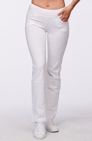 Úzké bílé sportovní dámské kalhoty 349