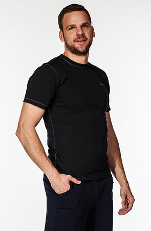 Černé pánské termo tričko s krátkým rukávem 972