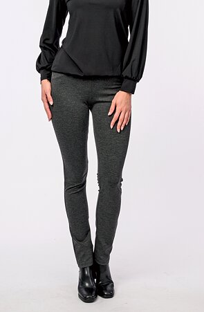 Antracitové úzké dlouhé dámské kalhoty 305