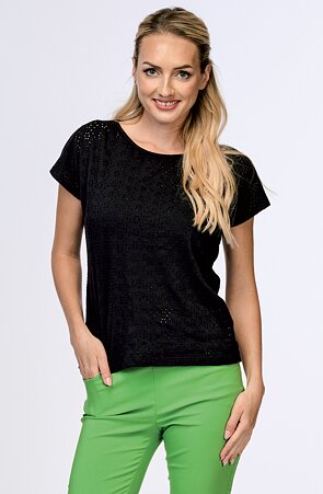 Kimonová černá dámská halenka z madeiry 7898