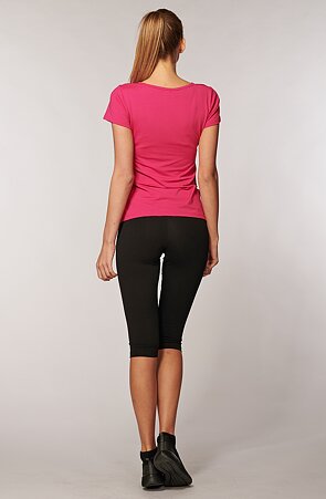 Sportovní bavlněné černé dámské 3/4 kalhoty 259