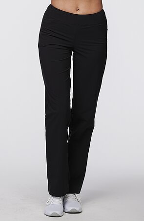 Letné čierne dlhé dámske nohavice s vreckami 303