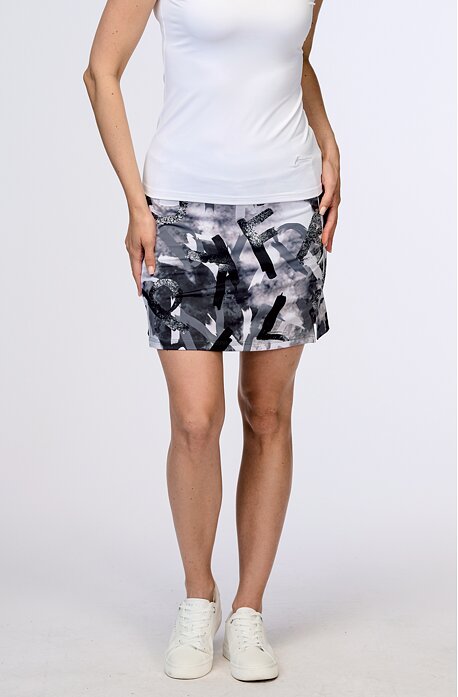 Sportovní bíločerná sukně se všitými kraťasy 190