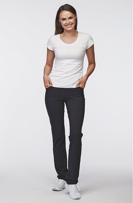 Schwarze Damen-Sommerhose mit schmalen Beinen 377