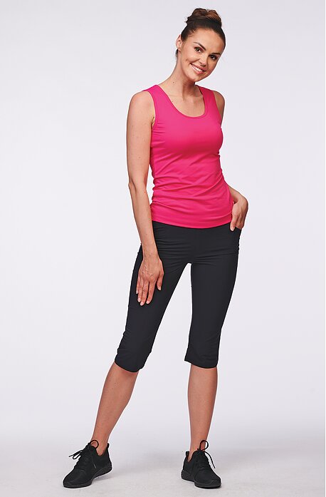 Úzke funkčné čierne dámske 3/4 nohavice 284 sil