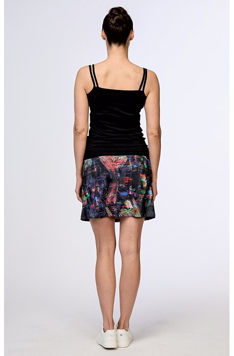 Rozšířená kratší barevná dámská sukně s kapsami 140