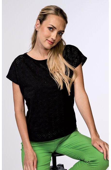 Kimonová černá dámská halenka z madeiry 7898