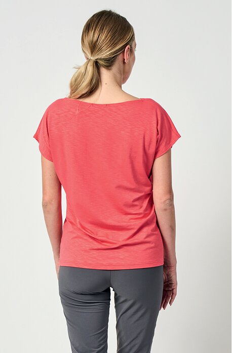 Kimonové lososové dámské tričko bez potisku 97