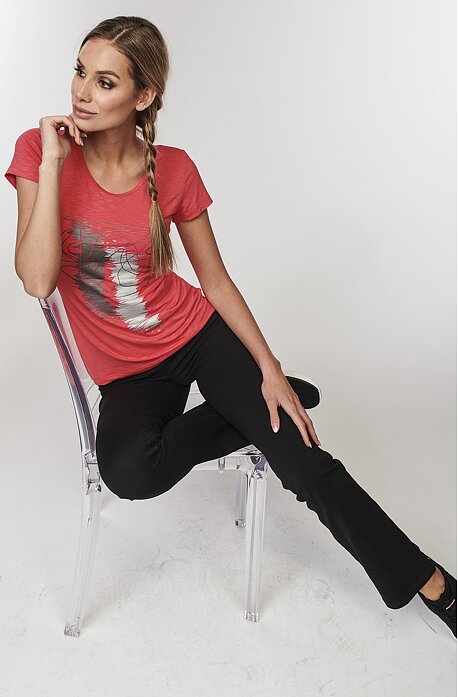 Jednoduché dlhé čierne dámske nohavice 367