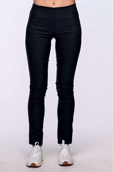 Velmi úzké černé dámské kalhoty s kapsami 372 mic