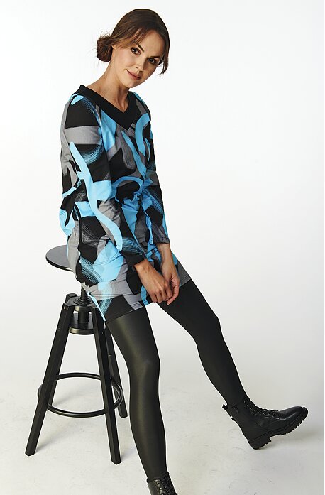 Dlouhé zateplené černé dámské legíny 318