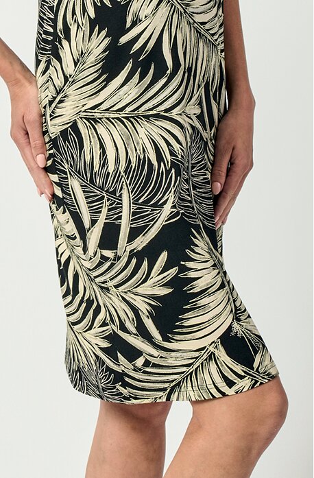 Elegantní béžovo černé dámské šaty s krátkým rukávem 7197