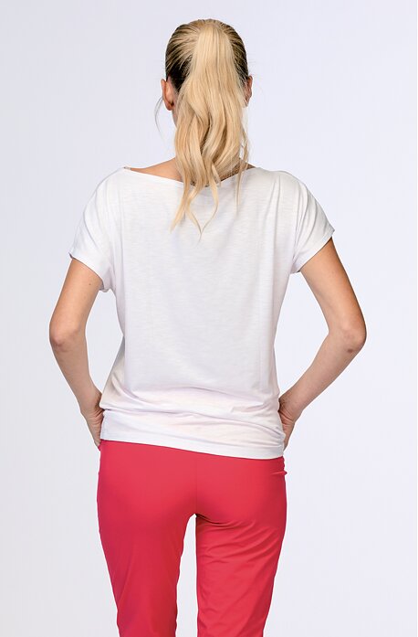 Kimonové bílé dámské tričko s potiskem 42