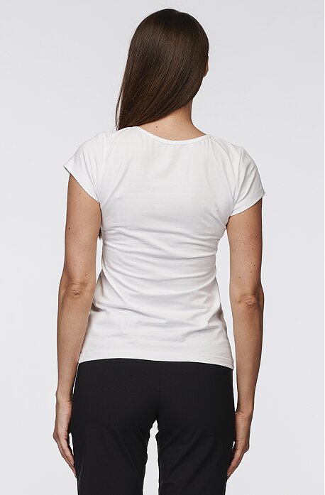 Jednoduché bavlnené biele dámske tričko 82