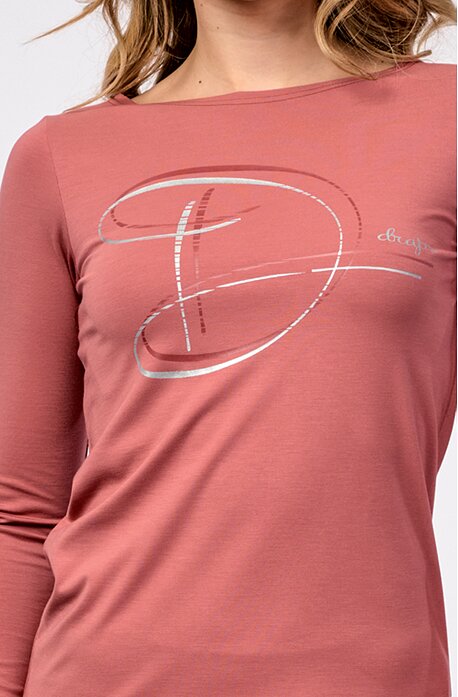 Viskózová starorůžová dámská halenka s potiskem 7748