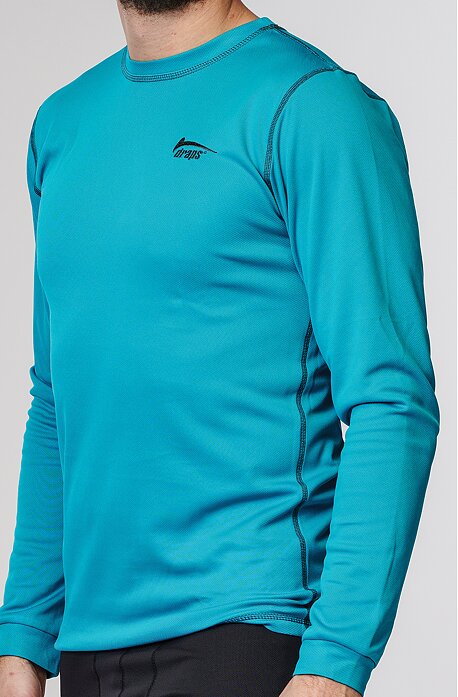 Tmavě tyrkysové pánské termo tričko s dlouhými rukávy 988
