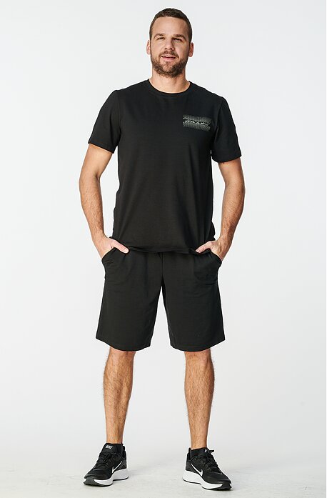 Schwarze Baumwolle- Herren-Shorts 448