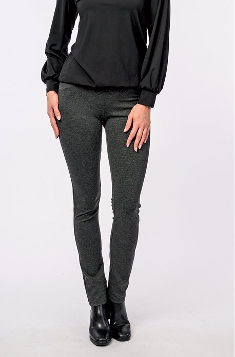 Antracitové úzké dlouhé dámské kalhoty 305