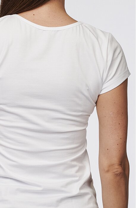 Jednoduché bavlnené biele dámske tričko 82