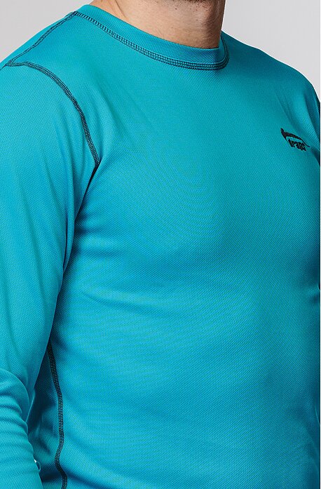 Tmavě tyrkysové pánské termo tričko s dlouhými rukávy 988