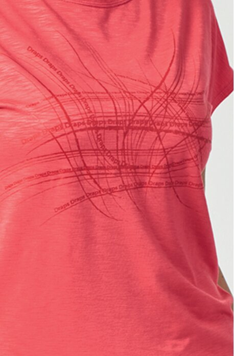 Kimonové lososová dámské tričko s lesklým potiskem 48