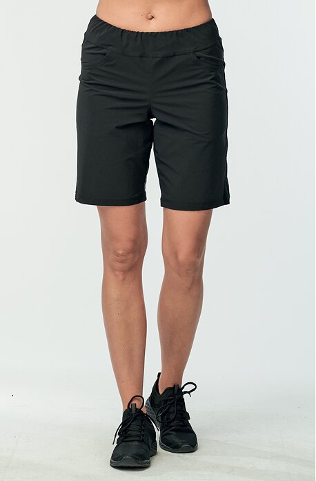 Funkční černé dámské kraťasy s kapsami a síťkou 217 sil