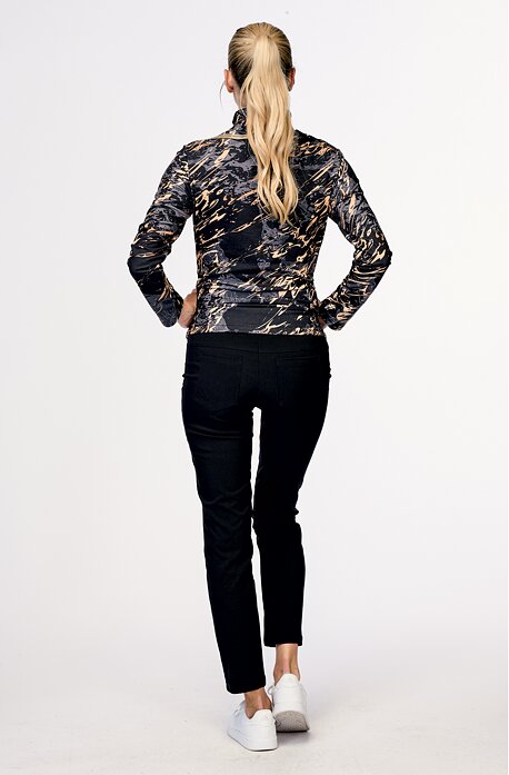 Funkční kratší černé dámské kalhoty 351