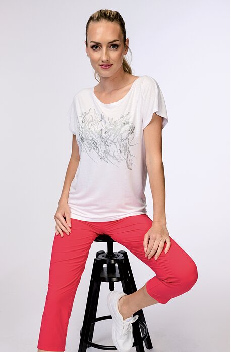 Funkční malinové dámské 3/4 kalhoty s kapsami 246 sil