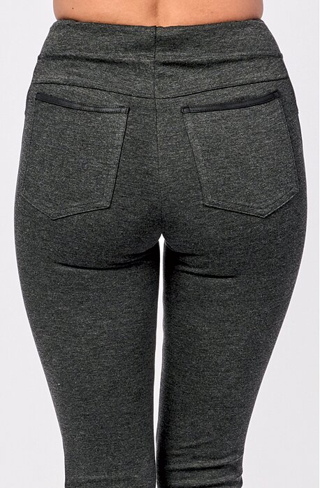 Antracitové úzké dlouhé dámské kalhoty 305