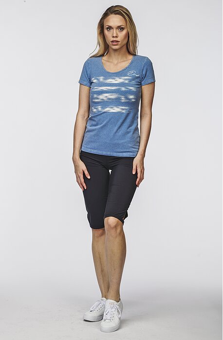 Funkční černé dámské 3/4 kalhoty s rozparkem 296 sil