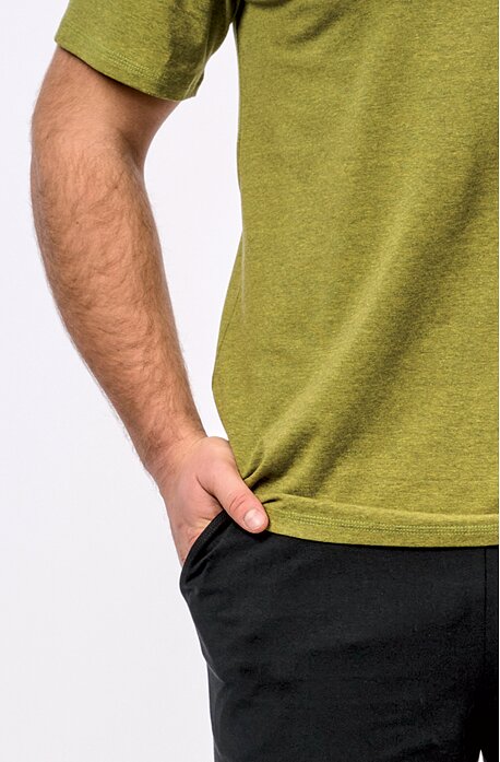 Žlutozelené  pánské tričko s potiskem 452